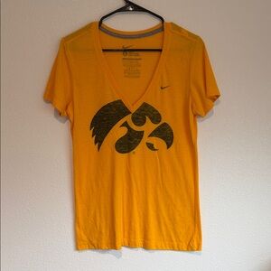 Nike Golden V-Neck Tee with Hawkeye Logo